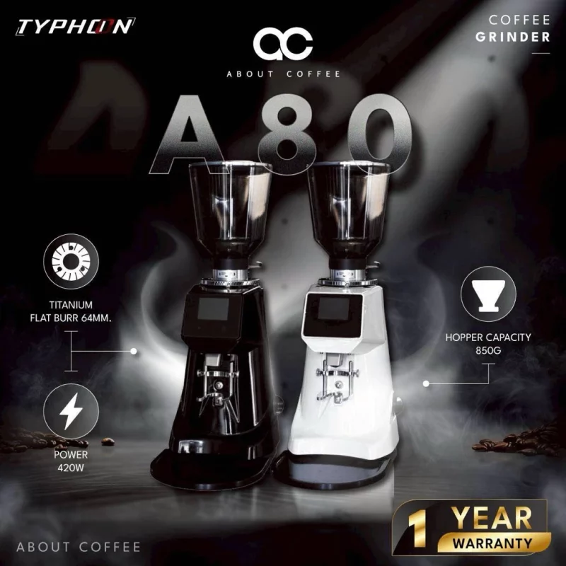 เครื่องบดกาแฟออโต้ typhoonA80 ใหม่! มีพัดลมระบายความร้อน