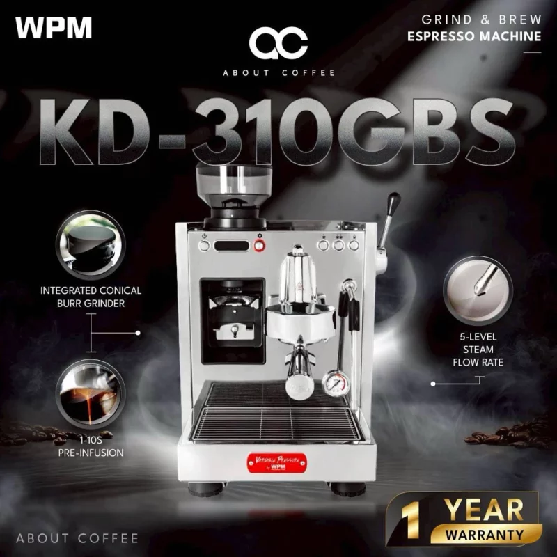 WPM KD-310GBS เครื่องชงกาแฟพร้อมบดและสตีม รับประกัน 1 ปี